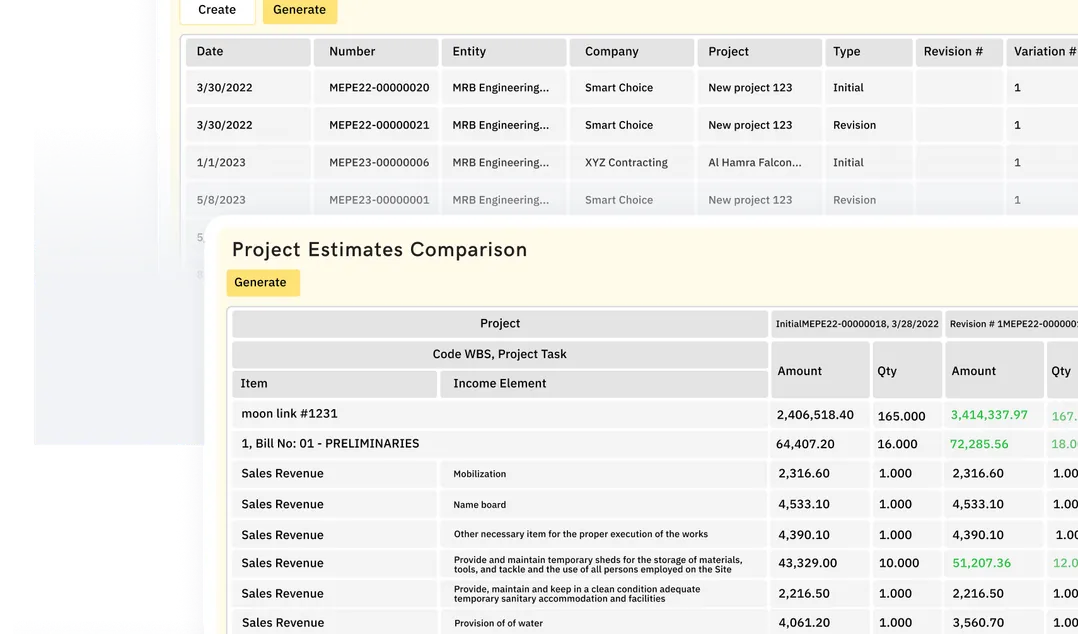 Account for all changes and updates to estimates