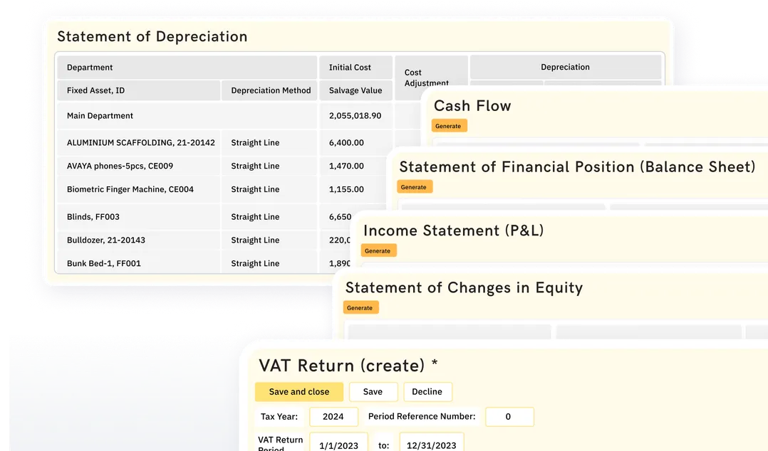 Prepare accurate tax and IFRS compliant reports