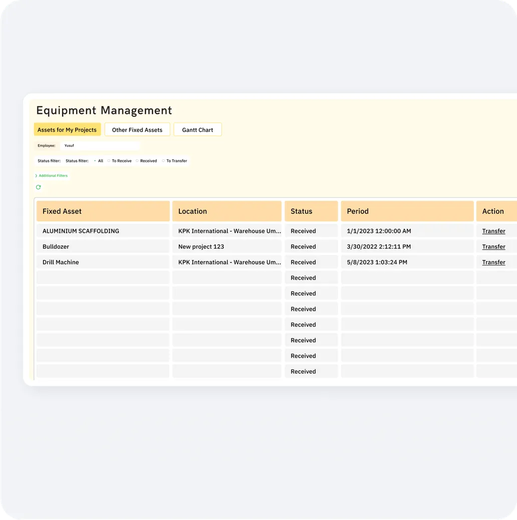 Equipment Management Software for Construction | FirstBit KSA