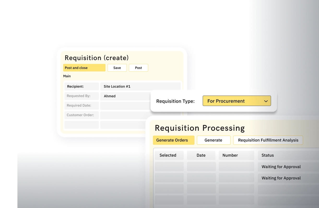 Requisition processing