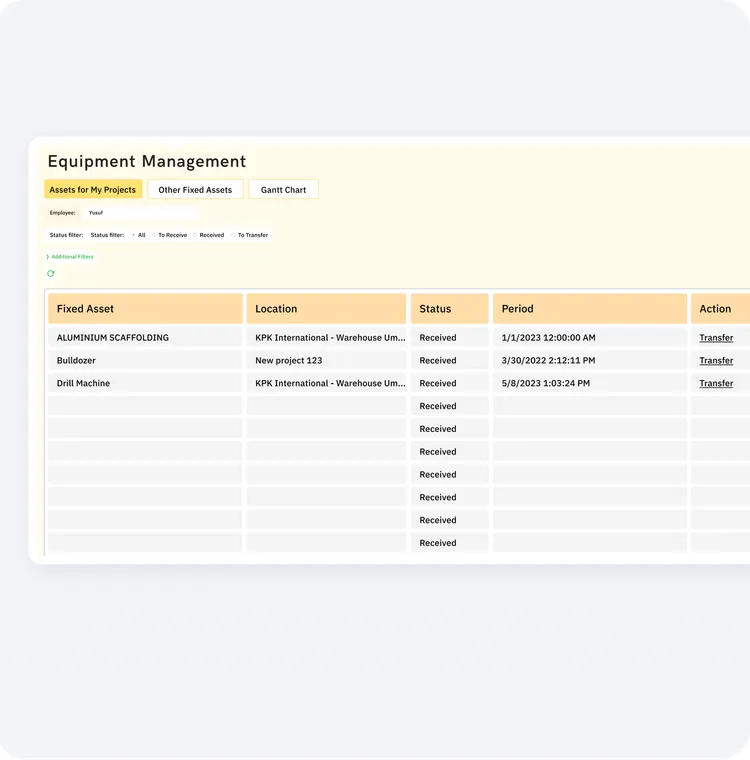 Equipment Management Software for Construction | FirstBit KSA