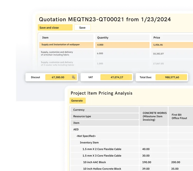 Integrate estimations with supplier data, RFQs and quotations